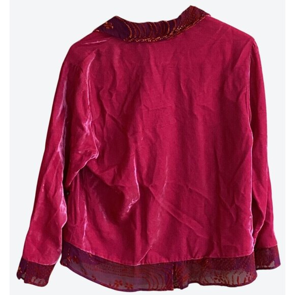 Taylor G Womens Vintage Medium Decorative Blouse Top Fuschia Purple - Picture 5 of 8